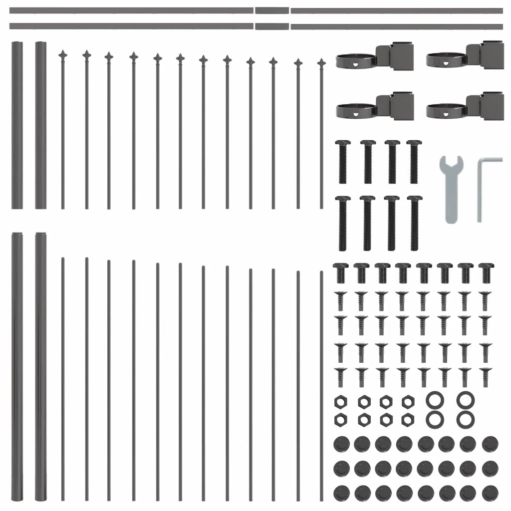 Recinzione per Giardino 7 pcs Grigio 170 x 190 cm