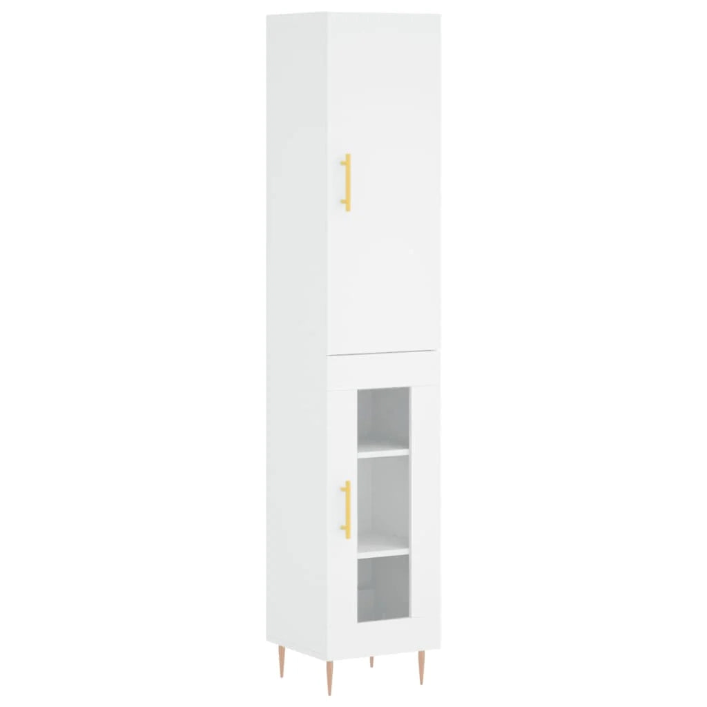 Buffet credenza cassettiera mobiletto mobile contenitore organizer cucina soggiorno salotto alto 34,5 x 34 x 180 cm legno ingegnerizzato bianco 02_0032328