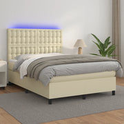 Giroletto a Molle con Materasso e LED Crema 140x190 cm cod mxl 56367
