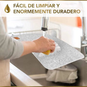 Tavolo di vetro con sottopiatto in velluto lavabile - Set di 12 - Grigio - 44 x 32 cm - Tavolo di velluto con sottopiatto