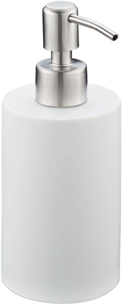 Pompa per sapone - dispensatore di sapone moderno - 180 ml - bianco - poliressina e acciaio inossidabile