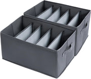 Organizzatore di carico per abbigliamento 2 pezzi, grande, 5 compartimenti, distanza tra i cassetti 8,5 cm, scatola di stoccaggio 43x30x25cm, in legno di polipropilene, pieghevole, base stabile