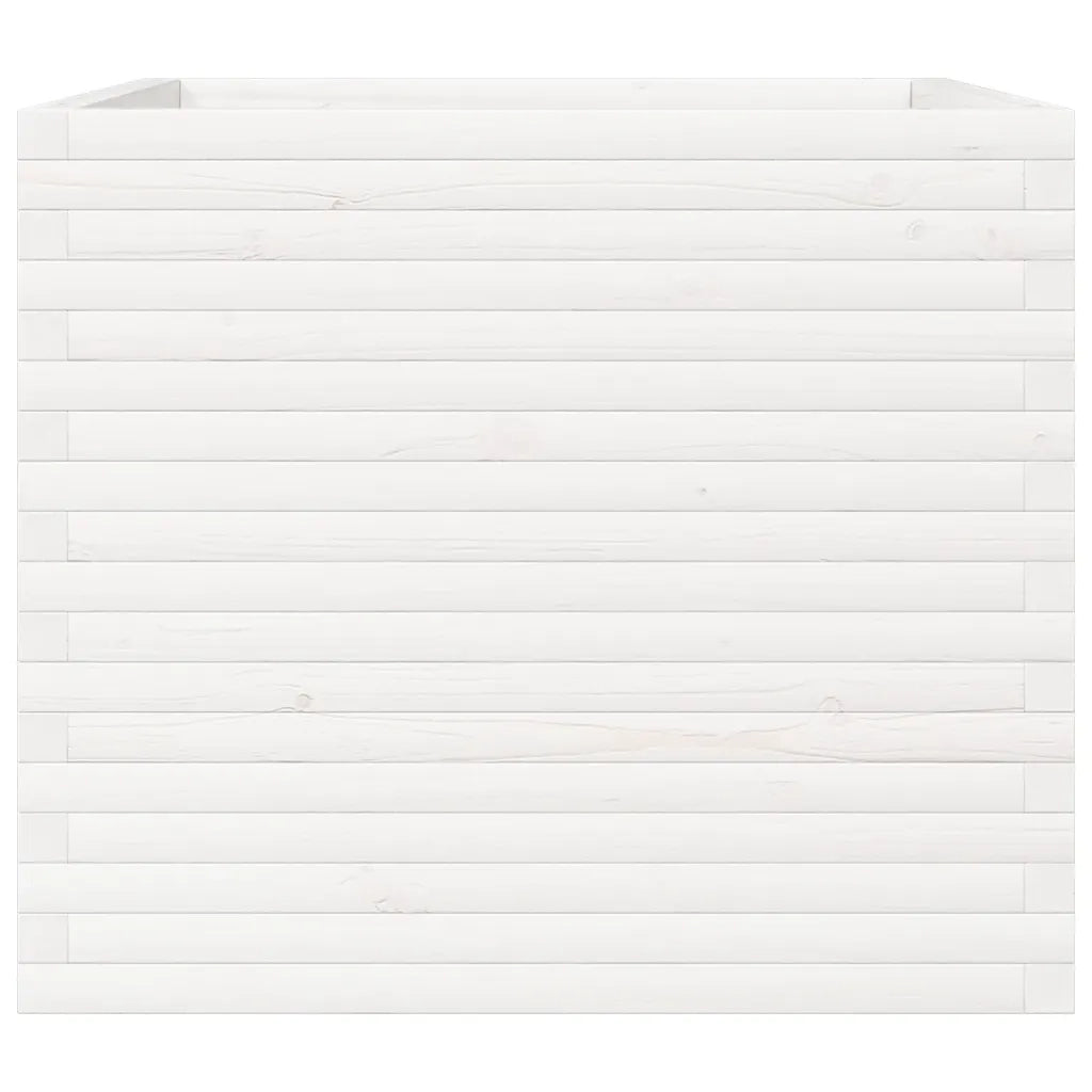 Fioriera da Giardino Bianca 80x80x68,5cm Legno Massello di Pino