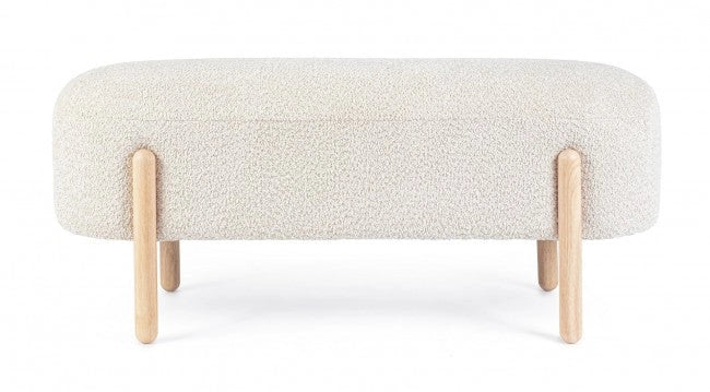 Panca 108x41,5x48 cm Dalia in Bouclè Bianco