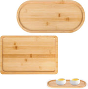 Set di tavola in bambù rettangolare e ovale - 30 x 20 cm e 35 x 16 cm - tavoli da servizio tavoli da pranzo tavola da cucina - sottopiani per pane tavola quadrata 70x70