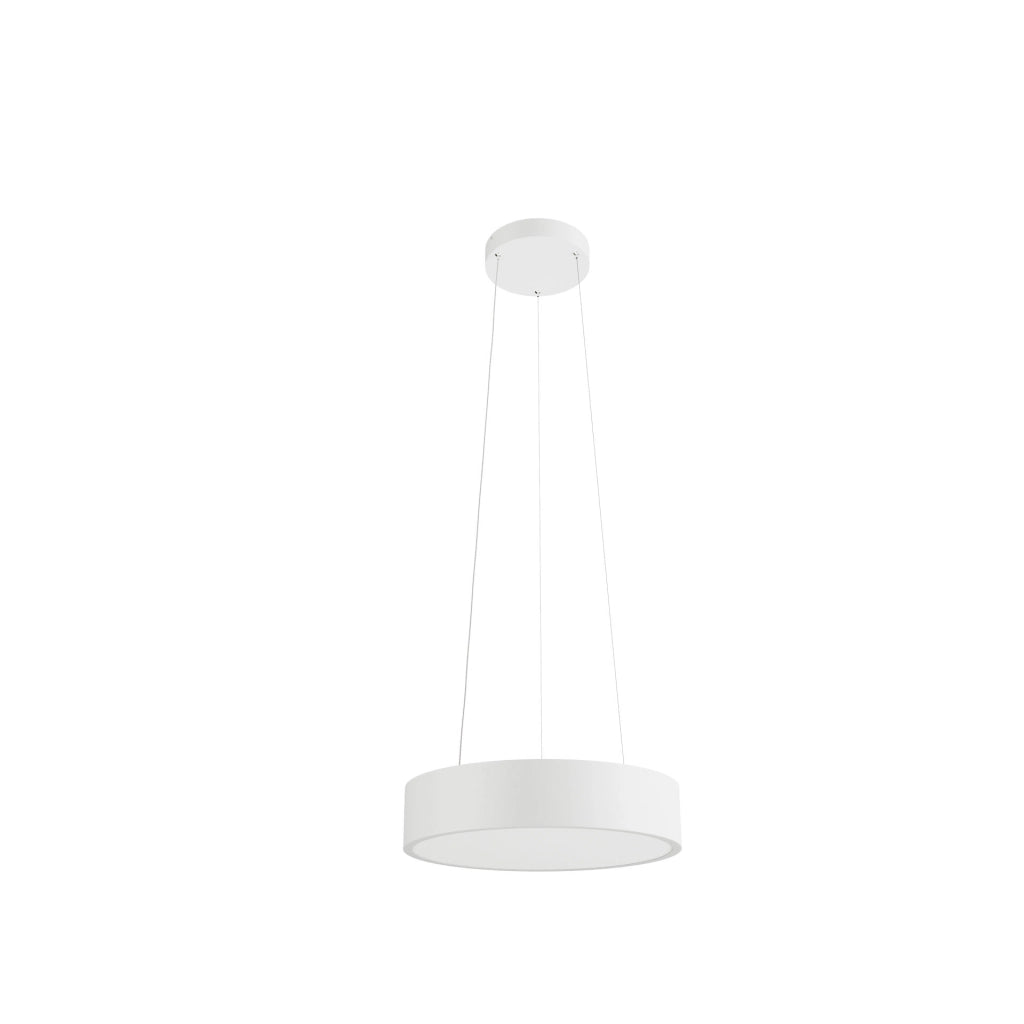 Lampada a Sospensione TOT LED 40W Dimmerabile e Smart Tuya, Temperatura Colore Regolabile 2600K-4000K, Design Circolare Bianco Opaco, Versatile