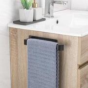 Sostegno asciugamano senza fori, nero opaco, sostegno asciugamano in acciaio inossidabile 304, autofissante, asciugamano unifacciale per bagno, asciugamano per parete, asciugamano autofissante per bagno e cucina, 22 cm