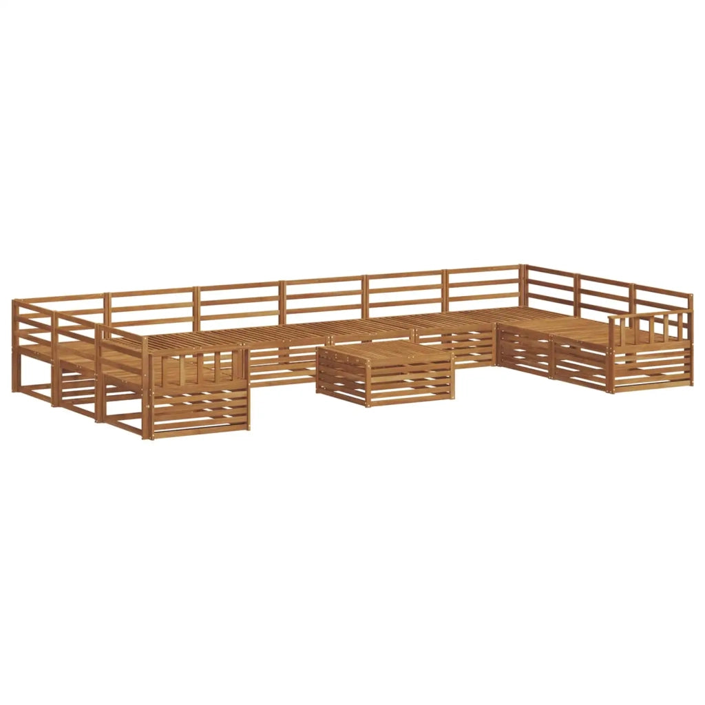 Set divani 11 pcs Naturale Legno di Acacia Massello