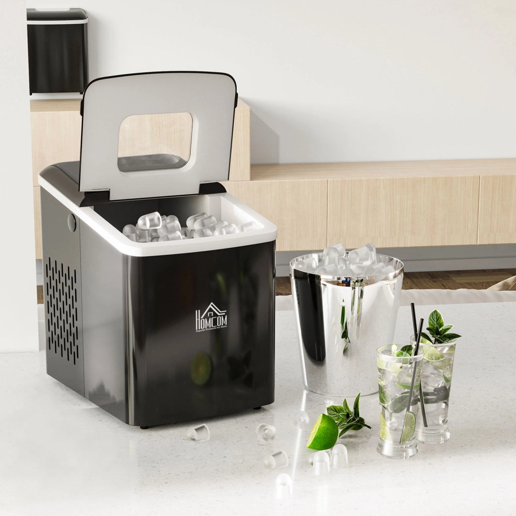 Macchina del Ghiaccio Portatile Autopulente ¨C Zephmum ¨C 12kg/24h Nero PP