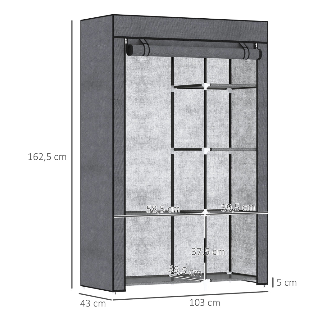 Armadio Guardaroba ¨C zephmum ¨C Grigio 90x51x200