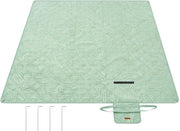 Tenda da picnic, 200 x 200 cm, con 4 ancore, grande tenda da campeggio, per parco, giardino, spiaggia, impermeabile all'acqua, lavabile in lavatrice, pieghevole, verde menta con foglie di felce GCM010C02