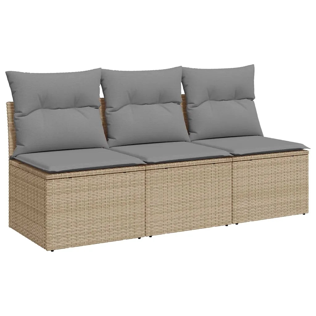 Divano da Giardino con Cuscini a 3 Posti Beige in Polyrattancod mxl 111239