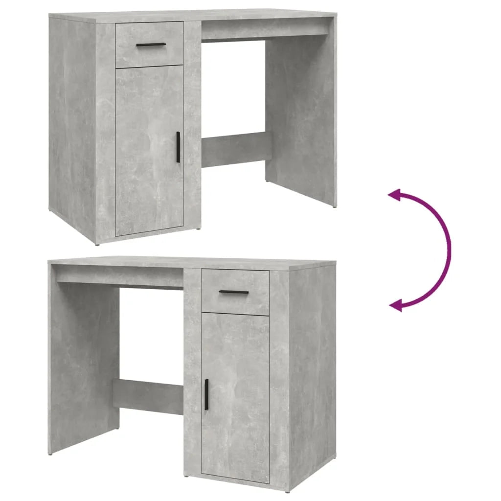 Scrivania tavolo postazione di lavoro mobile per computer studio 100 x 49 x 75 cm legno ingegnerizzato grigio 02_0023824