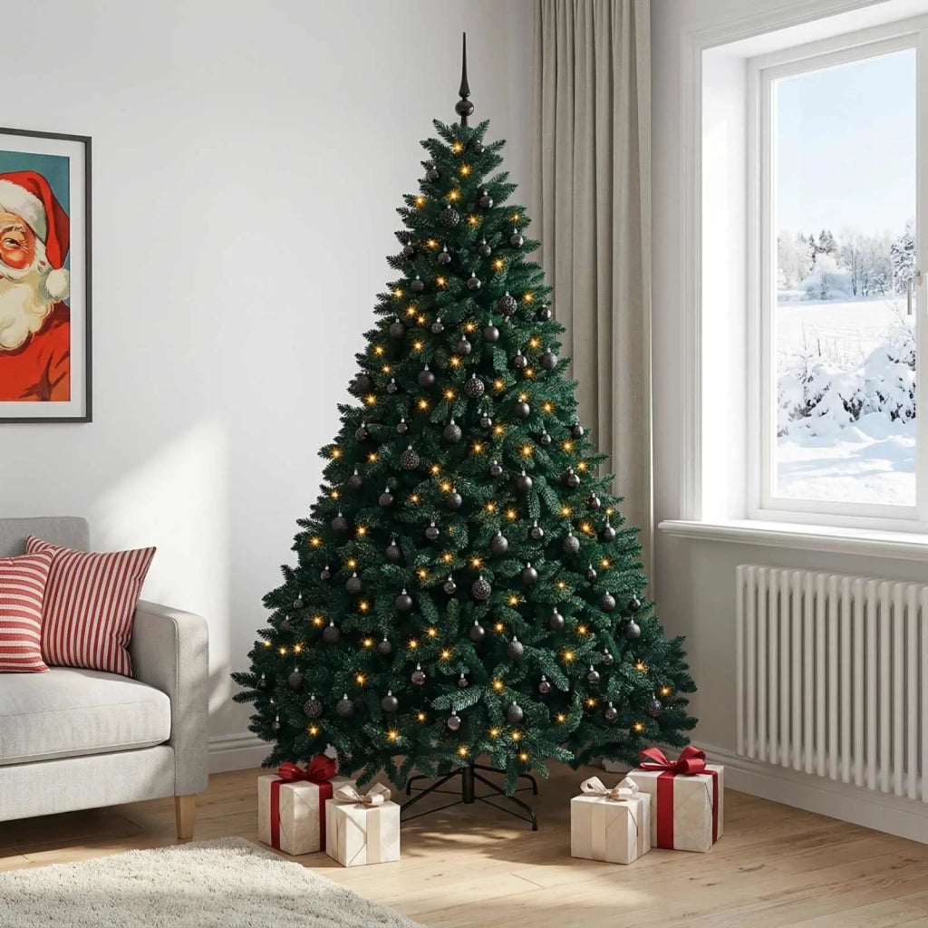Albero di Natale artificiale verde scuro con palline 270 cm 3467337