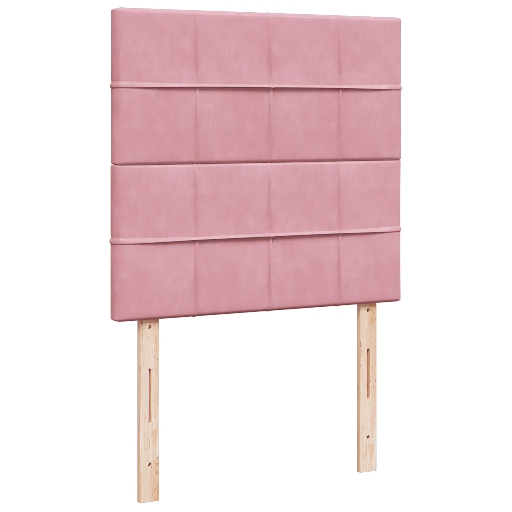 Giroletto a Molle con Materasso Rosa 90x190 cm in Velluto 3292219
