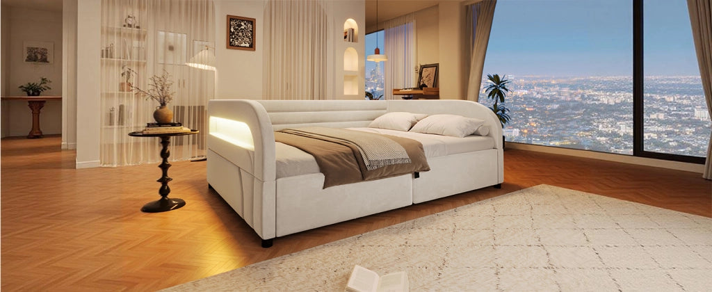 letto a piattaforma imbottito flanella beige 140 x 200 cm