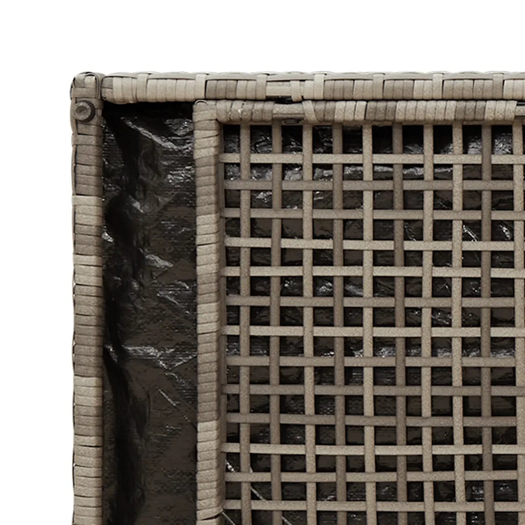 Cassapanca da Esterno con Cuscino-Baule-Panca con Contenitore Grigia 100 cm in Polyrattan 508591
