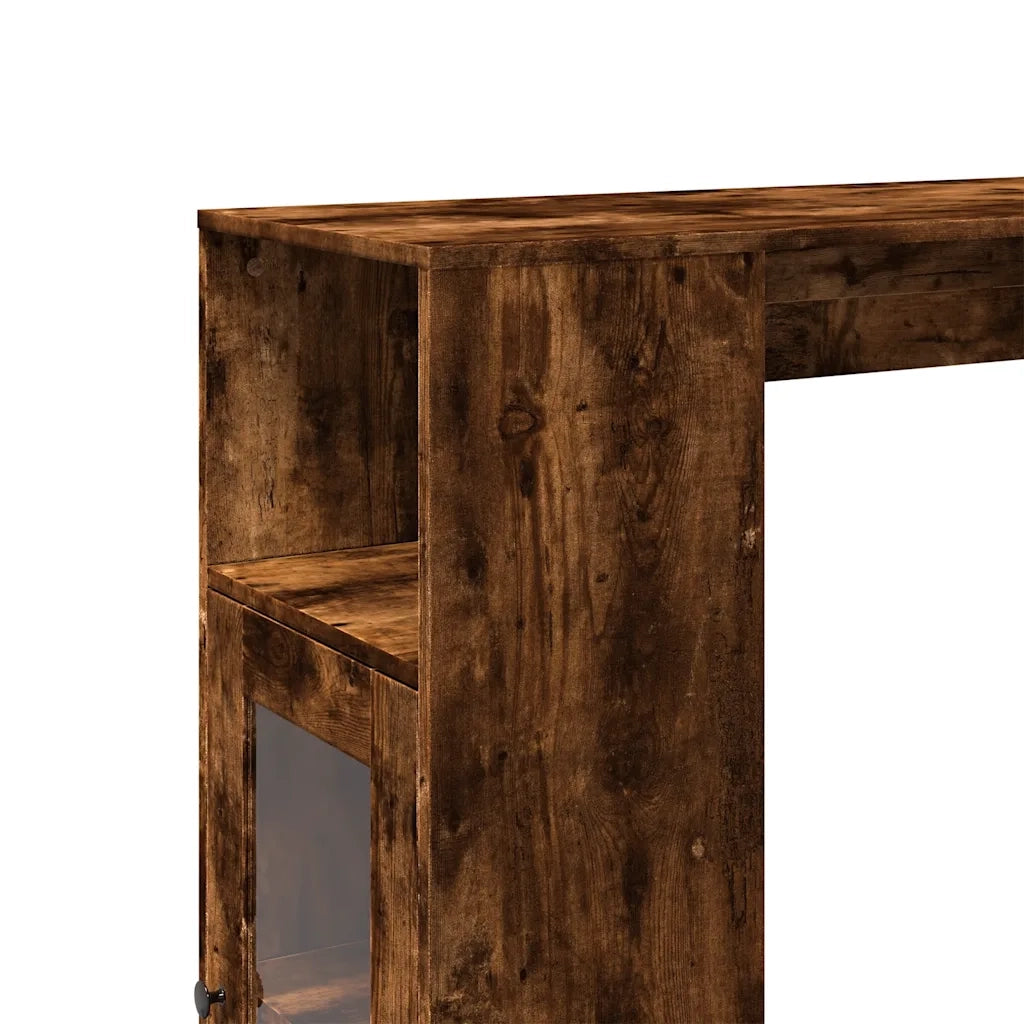 Tavolo Bar con Rastrelliera Rovere 101x40x103,5 cm Multistrato