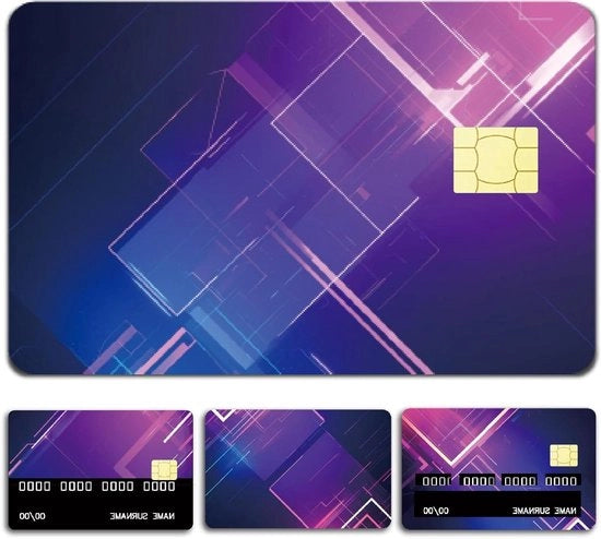 Copricarte Personalizzato a Strisce Colorate per Debitcard - Set da 4 con Decali PVC Resistenti all'Acqua e Rimovibili