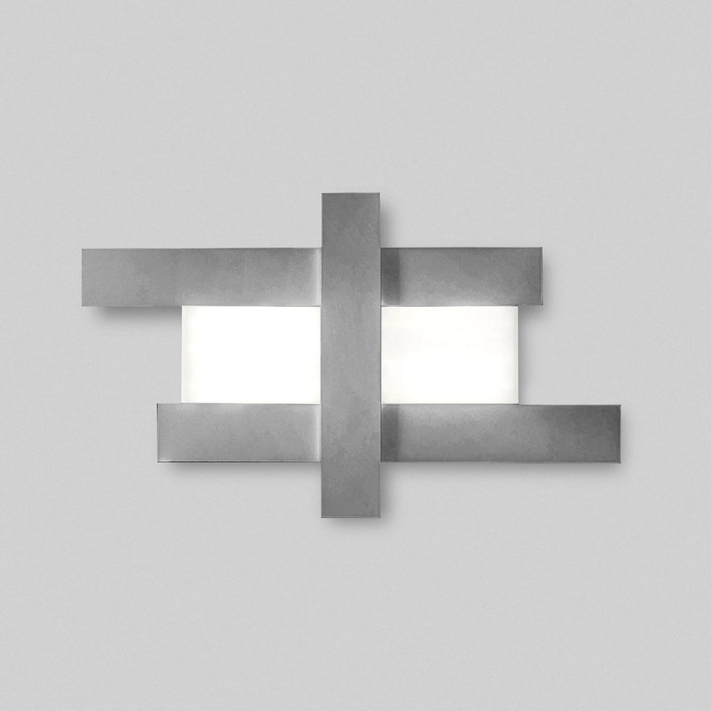 Applique led design moderno 50W - Struttura geometrica in acciaio, luce calda 3000K, 2620lm, larghezza 104 cm, IP20