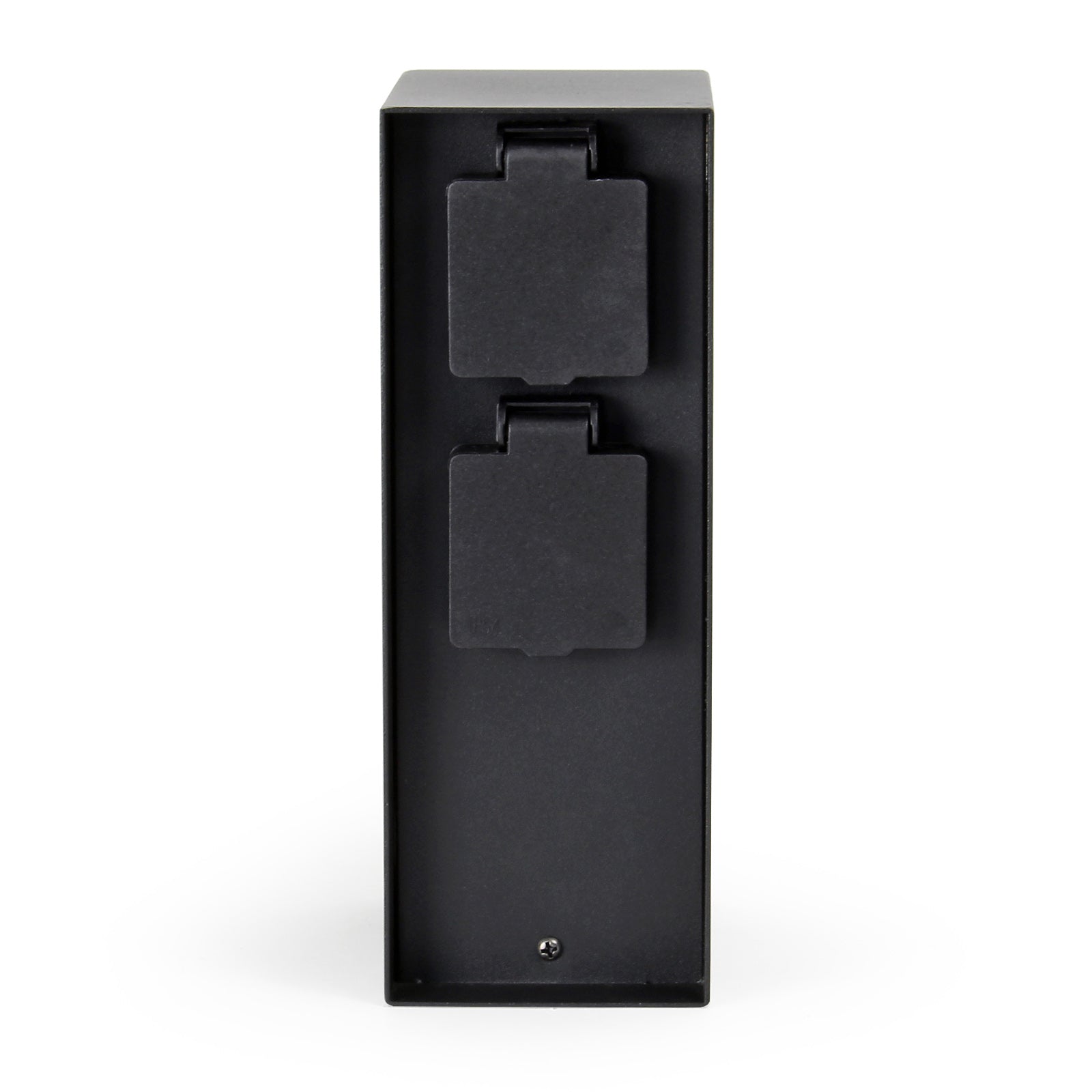 Presa multipla da giardino nera in acciaio con protezione IP44 Colonna a 4 prese per esterno