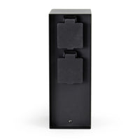 Presa multipla da giardino nera in acciaio con protezione IP44 Colonna a 4 prese per esterno