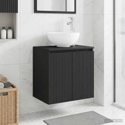 Mobile Lavabo da Parete Nero 49,5 x 35 x 63 cm 890383