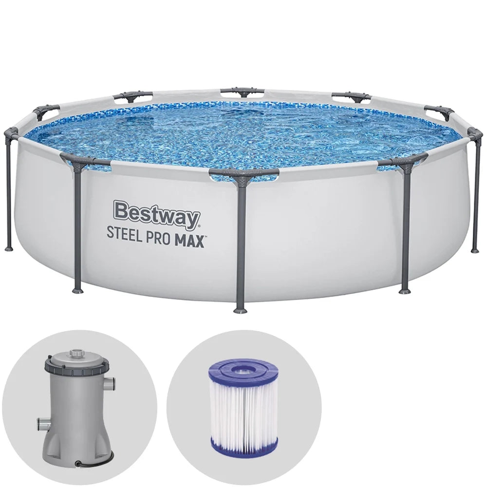PISCINA STEEL PRO MAX C/TELAIO E POMPA D 305X76 56408