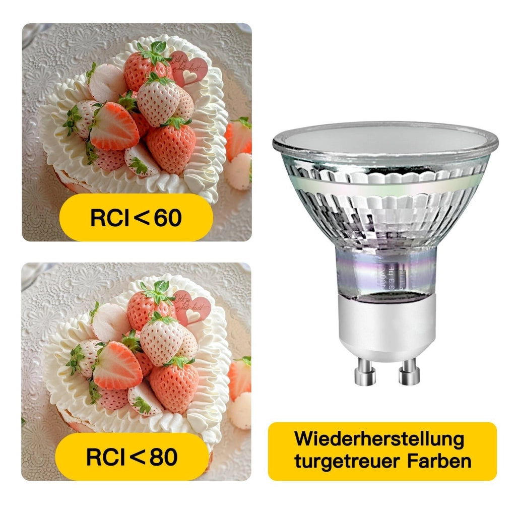ZMH Lampadine Confezione da 10 Alogene LED GU10 Bianco Caldo 4W Lampada a Risparmio Energetico 3000K