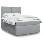 vidaXL Giroletto a Molle con Materasso Grigio Chiaro160x200 cm Tessuto