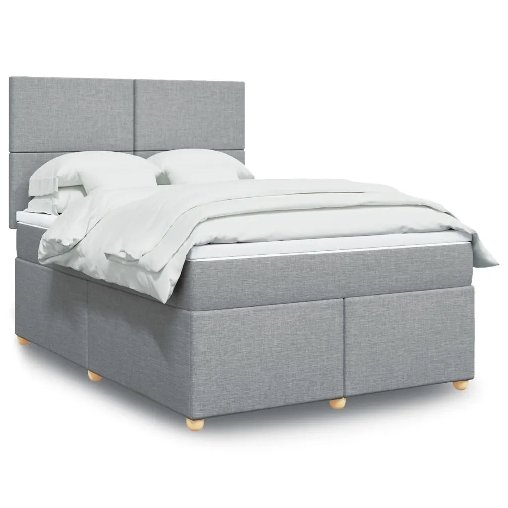 vidaXL Giroletto a Molle con Materasso Grigio Chiaro160x200 cm Tessuto