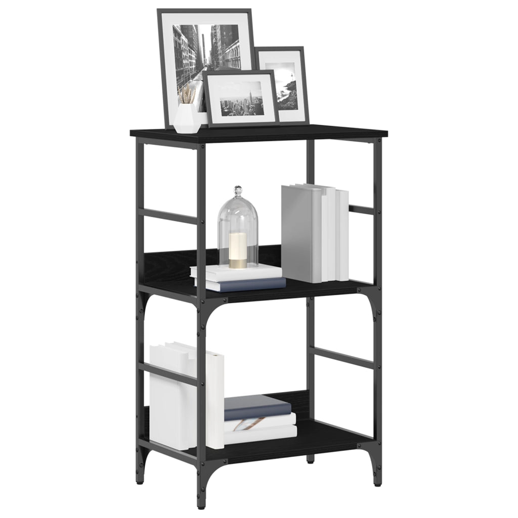 Libreria Nero Rovere 50x33x82 cm Legno ingegnerizzato e Acciaio