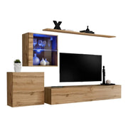 Mobile da salotto murale SWITCH XV design, colore quercia Wotan.
