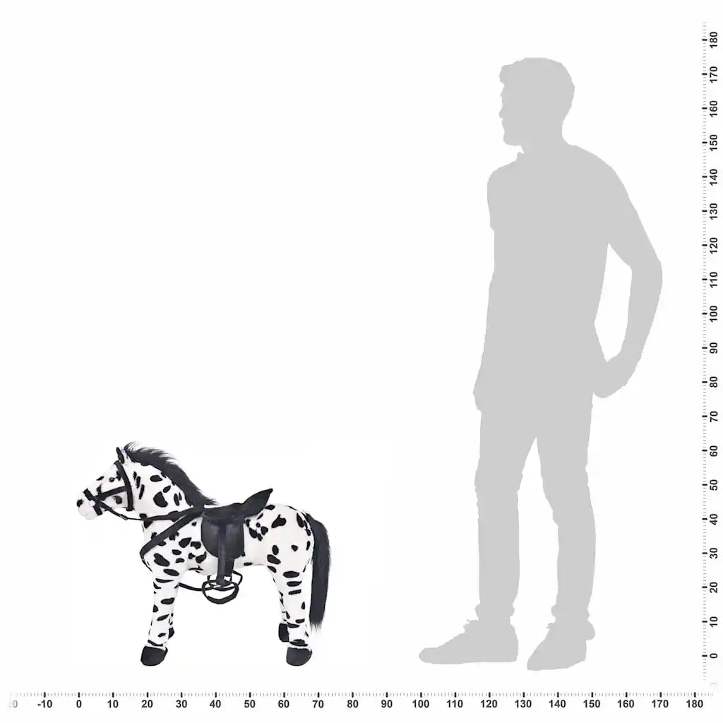 Cavallo in Peluche in Piedi Nero e Bianco XXL CFW2502488