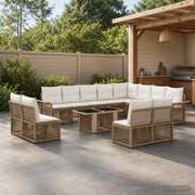 Set Divano da Giardino 13 pz Beige e Bianco Crema polyrattan 3436713