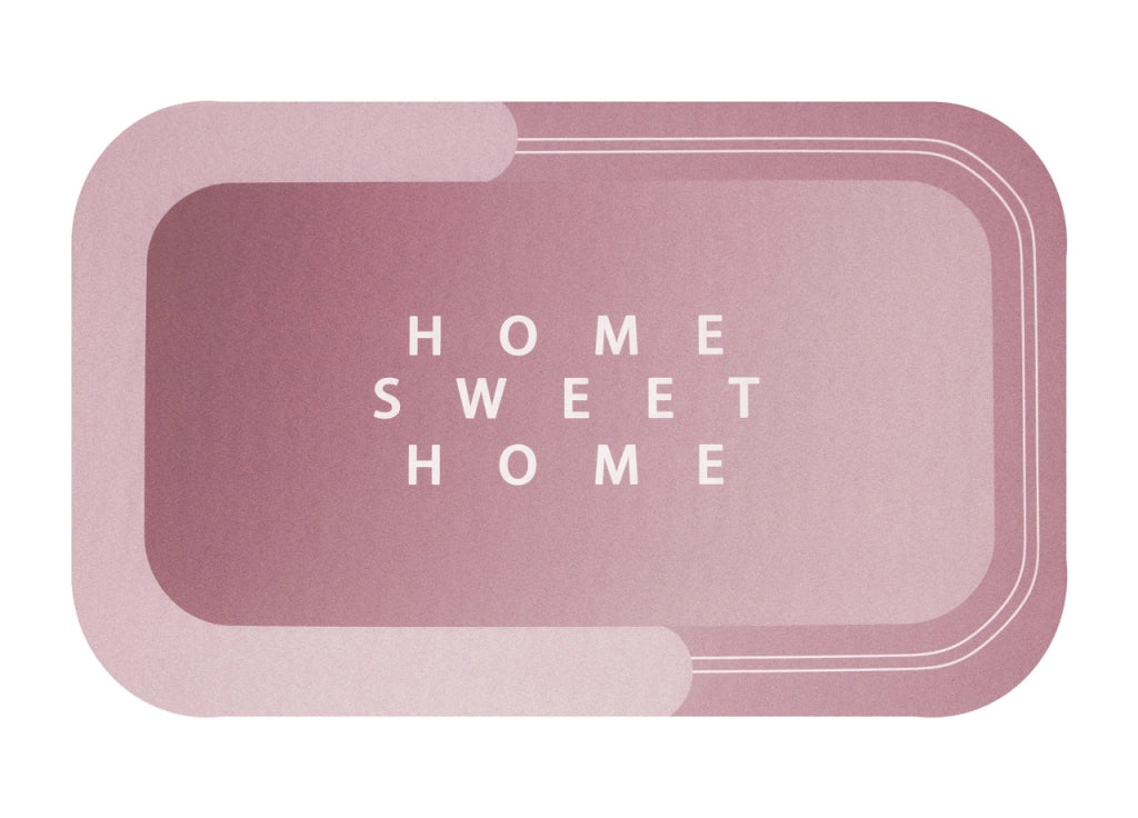 Tappeto Bagno Doccia Antiscivolo Assorbente Home Sweet Home - Home Sweet Home - Rosa