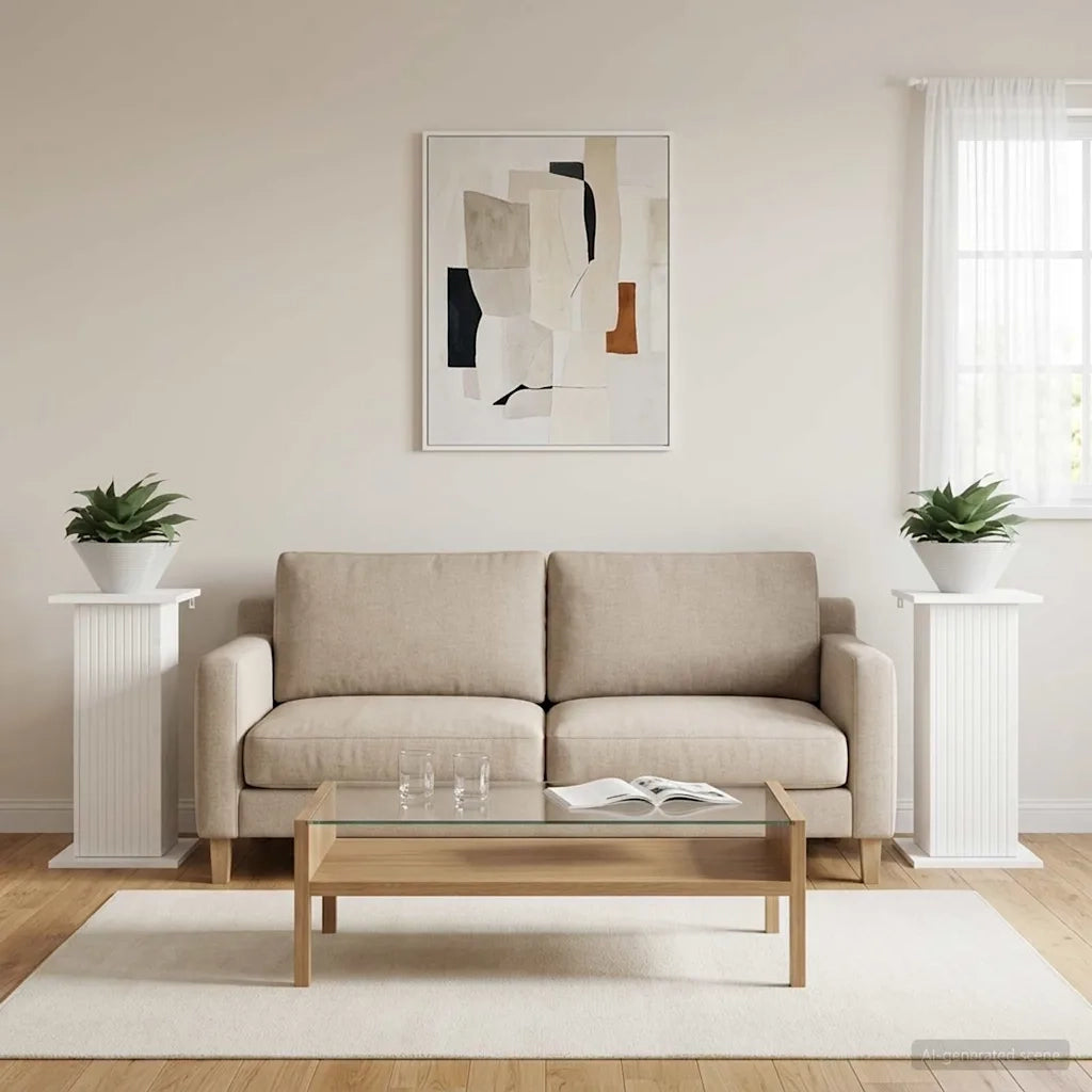 Supporto per piante | Sostegno per piante 2 pz Bianco 30,5 x 30 x 60,5 cm