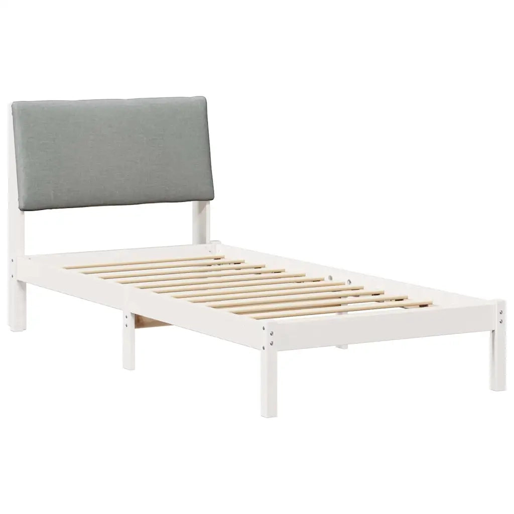Letto singolo | Letto per adulti | Struttura del Letto Bianco e grigio chiaro 100 x 200 cm