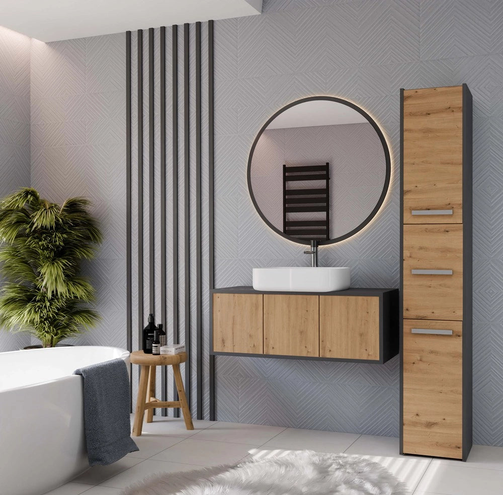 Colonna bagno SARA S33 antracite rovere artisan