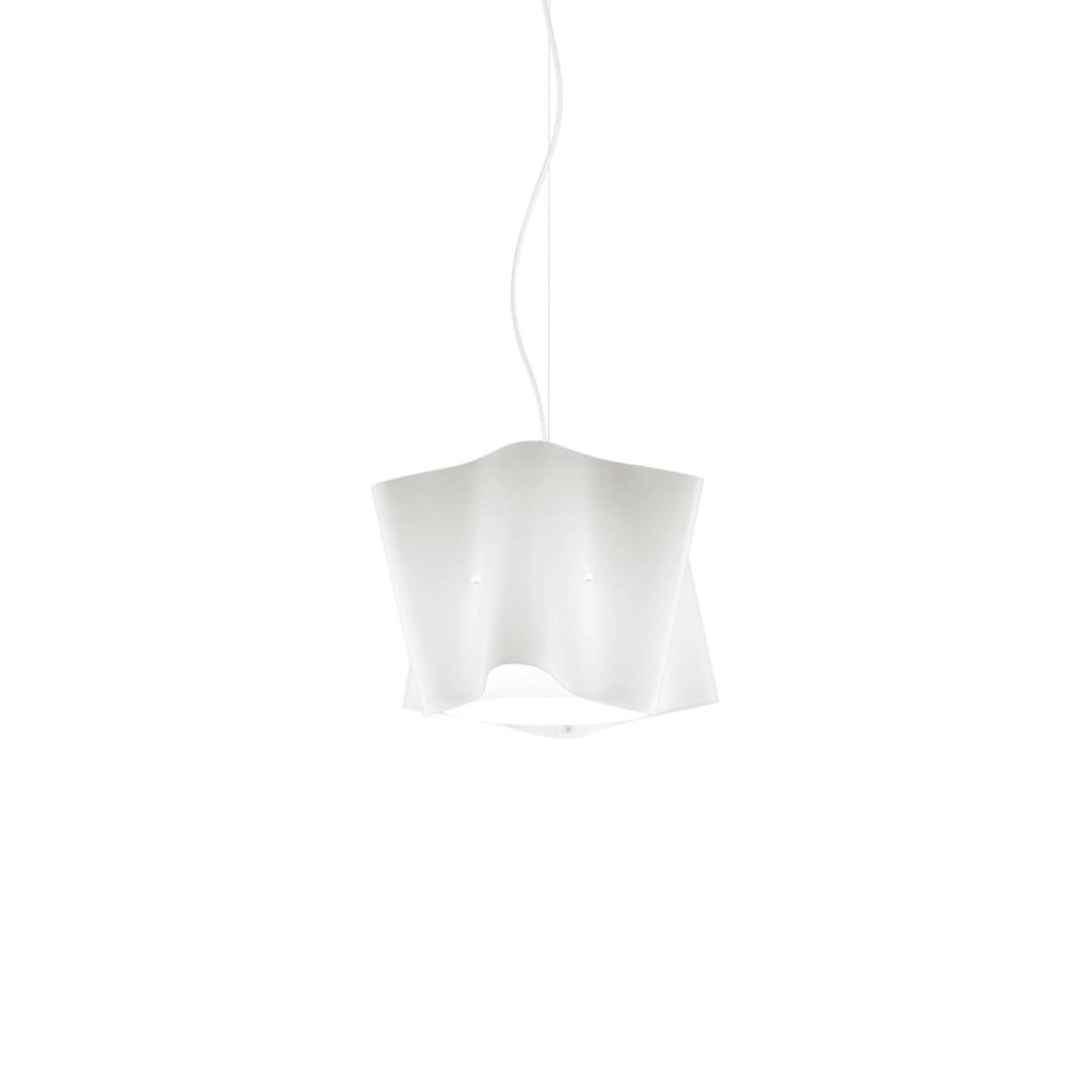 Sospensione Bianco in Metallo Cromato Cm. 25 x 25h