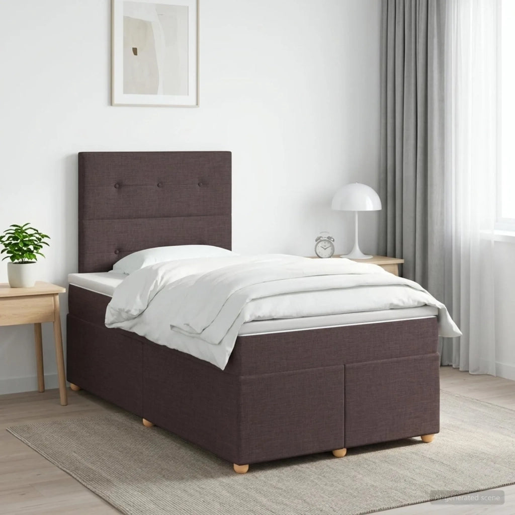 Letto box spring con materasso Marrone Scuro 120 x 200 cm 3453861