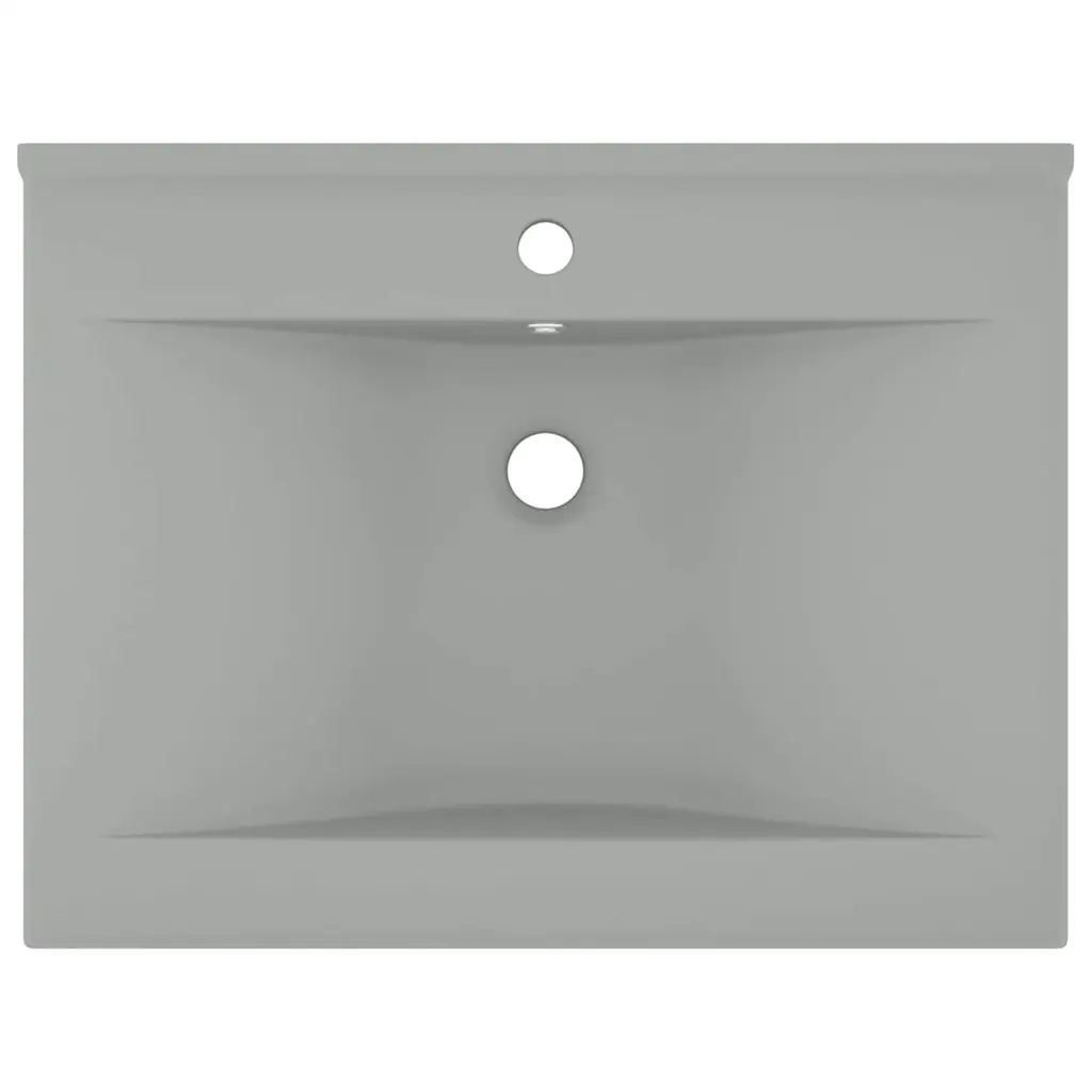 Lavabo con Foro Rubinetto-Lavandino-Lavello Grigio Chiaro Opaco 60x46 cm Ceramica