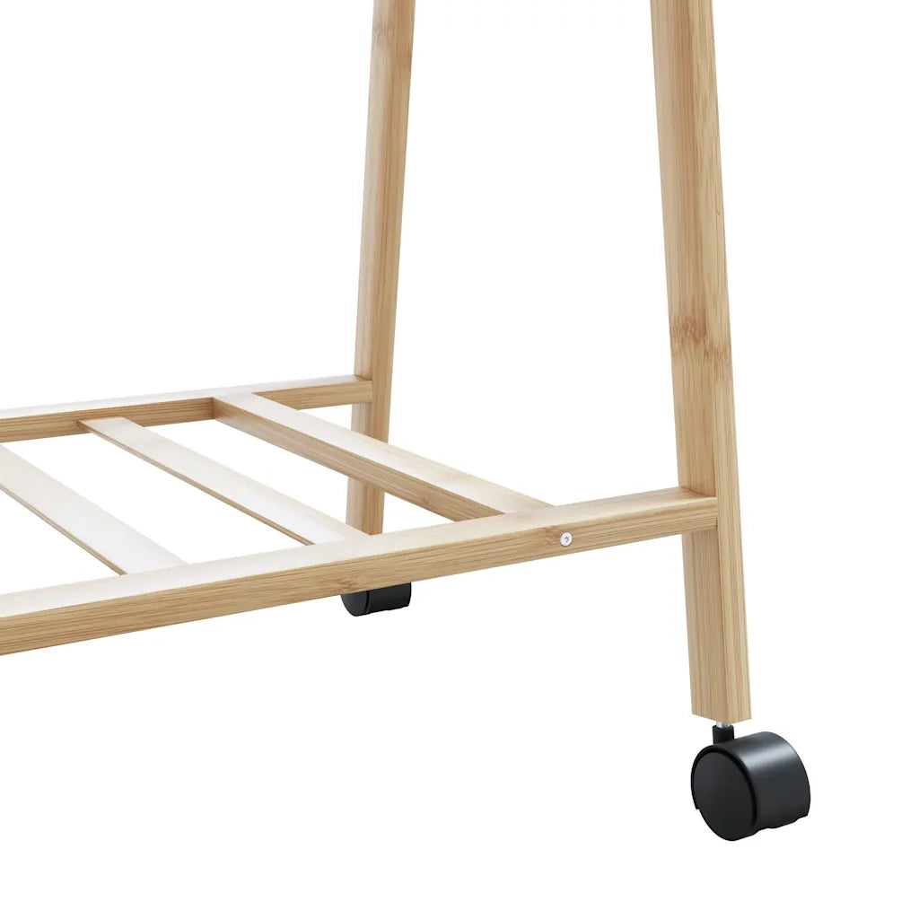 Appendiabiti con Ripiani e Ruote 96x45,5x155,5 cm in Bamb¨´ CFW1482092