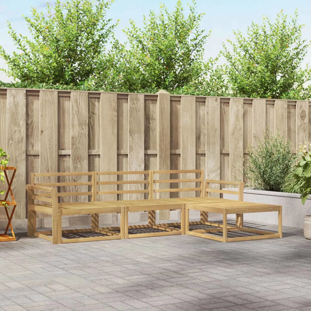 Set di divani da esterno 4 pcs Bianco 254 x 162,5 x 73 cm