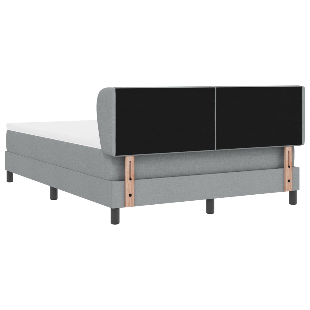 Letto Box Spring  con Materasso Grigio Chiaro 140x200 cm Tessuto