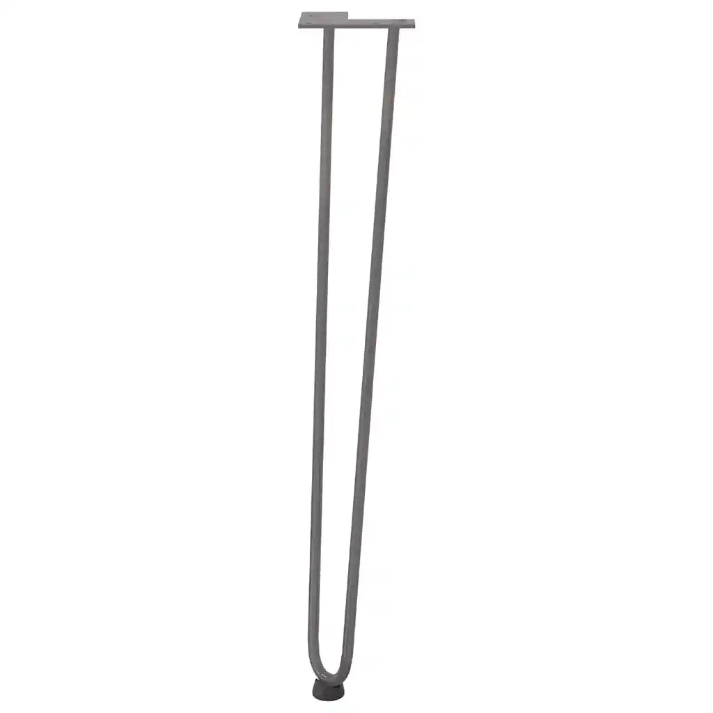 Gambe a forcina per tavoli consolle 4 pz in acciaio naturale 72 cm in acciaio massiccio 4012427