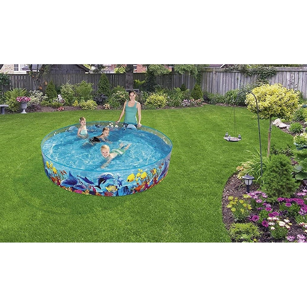 Trade Shop - Piscinetta Piscina Rigida Pvc Per Bambini 3 Anni+ Fantasia Marina 244x46cm 55031 -