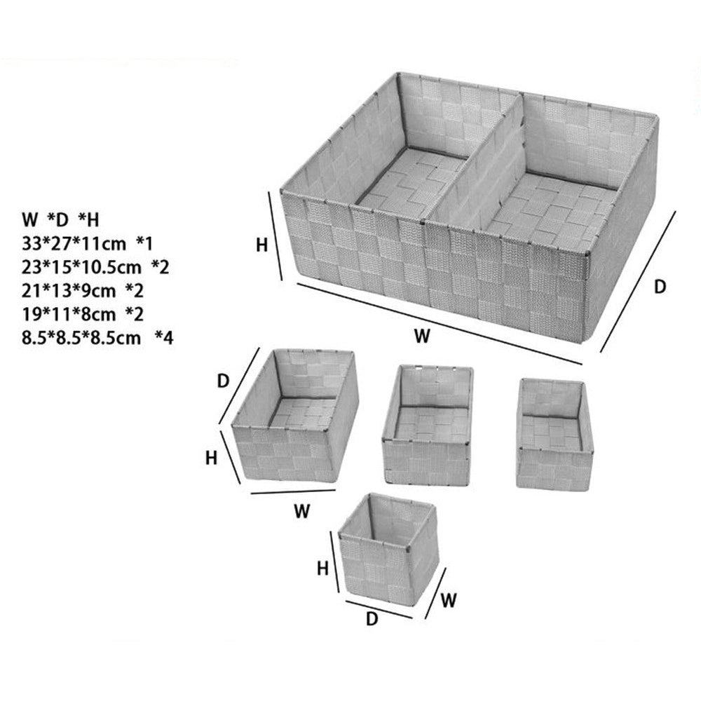 Trade Shop - Scatole In Tessuto Componibili Organizer Per Bagno Armadi Scaffali 79078 Grigio Scuro -
