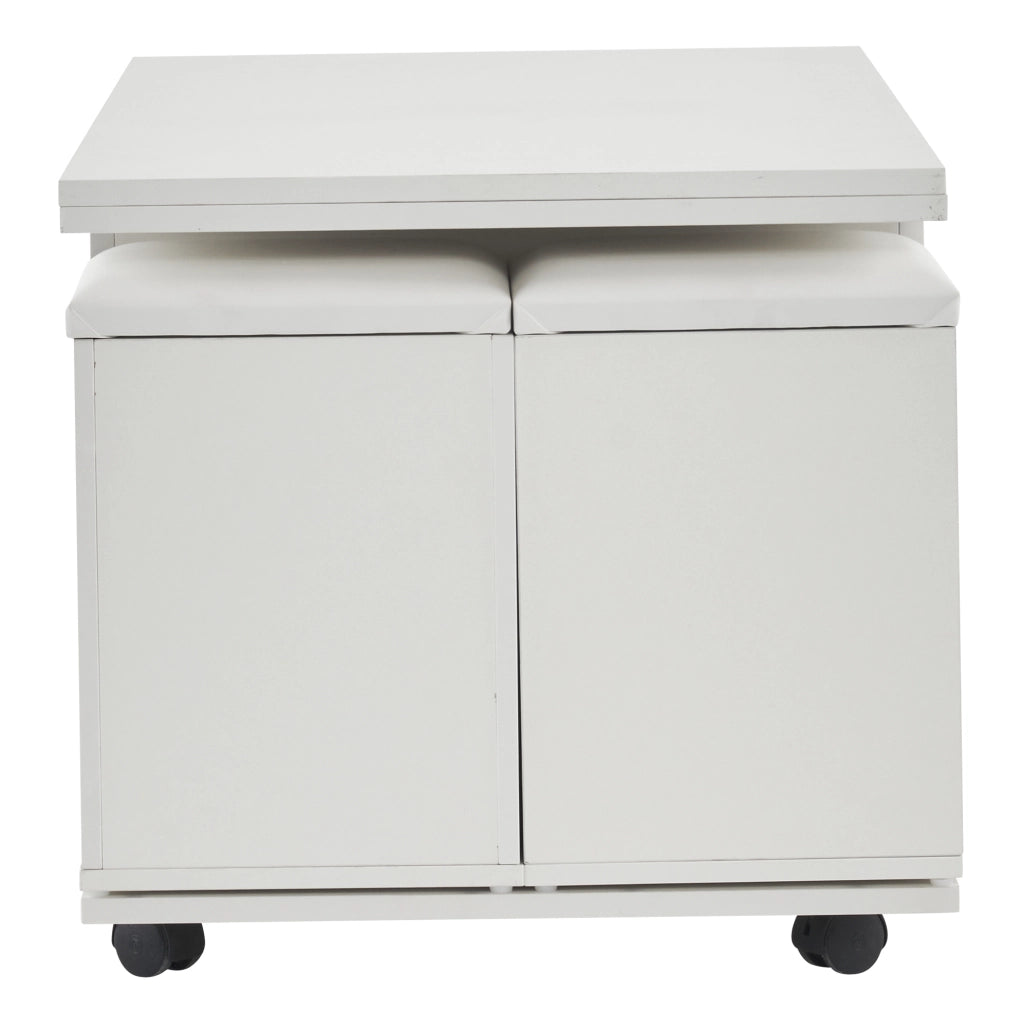 Tavolino da salotto sollevabile multifunzione 100 x 100 x 63;5 cm; bianco; in truciolare