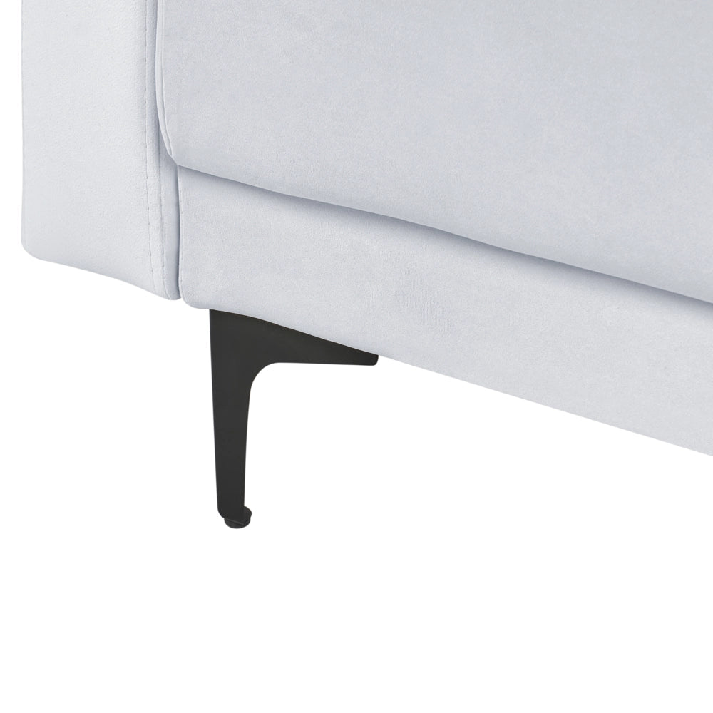 Chaise longue in tessuto trapuntato in velluto grigio chiaro Soggiorno moderno Divano reclinabile Gambe dorate Bracci a binario